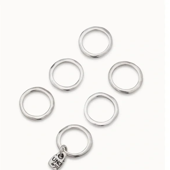 UNO de 50 Silver Multi-Band Ring with Logo Charm - Picture 3 of 6